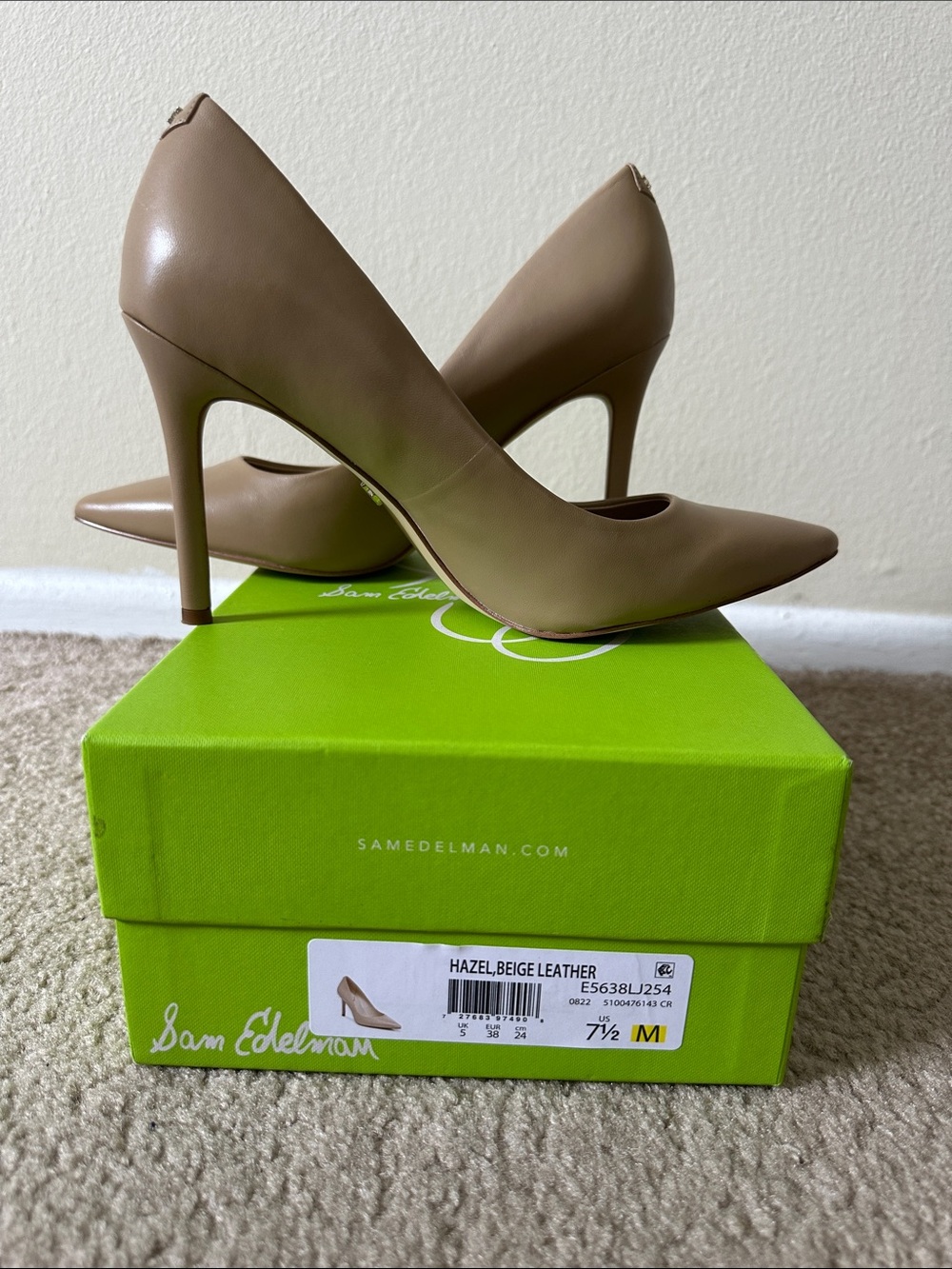 Sam Edelman Hazel, Beige Leather Heel Shoes